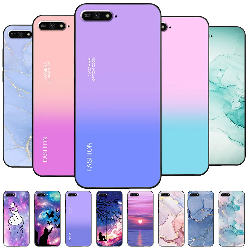 Custodia Per Huawei Y6 Y9 2018 Coque Y9 2019 Tpu Custodia Morbida In Silicone Moda Per Y 7 Prime 2019 Funda Y9 Cool Cover Capa Marble