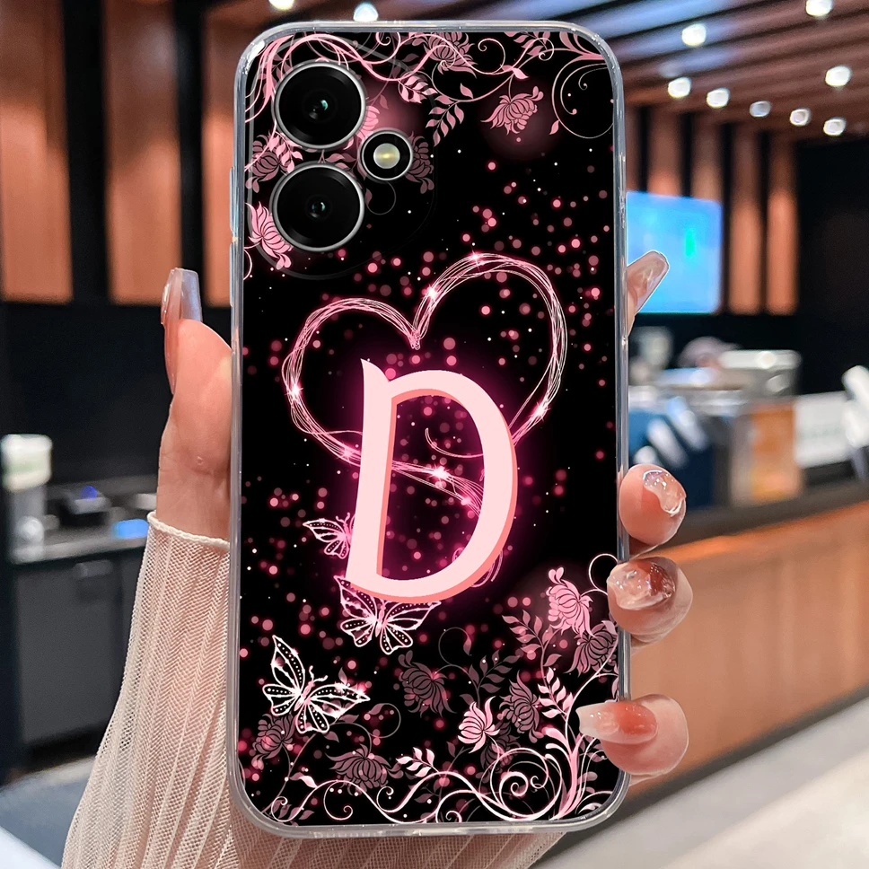 Luxury Letters Pattern Soft TPU Clear Silicone Anti-Drop Phone Case