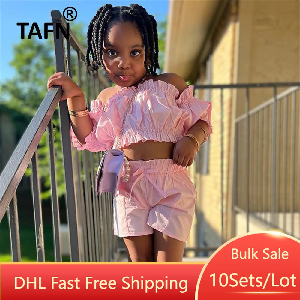 10Sets Girls Clothing Sets Wholesale Bulk Items Puff Sleeve One