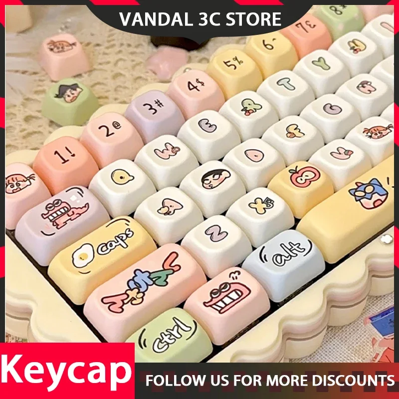 137key-eoa-keycaps-cute-cartoon-square-key-cap-tastiera-meccanica-a-sublimazione-termica-inclusa-225-u-275u-split-spacebar-gift