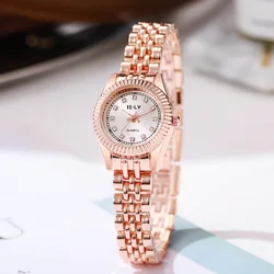 Elegant Women's Gold Watch with Adjustable Stainless Steel Strap - Luxury Quartz Timepiece Gift (Rose Gold)