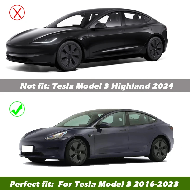 4 sztuki Wymienny kołpak koła piasty samochodowej Pełna osłona felgi Akcesoria do Tesla Model 3 18-calowa osłona koła 2020-2023