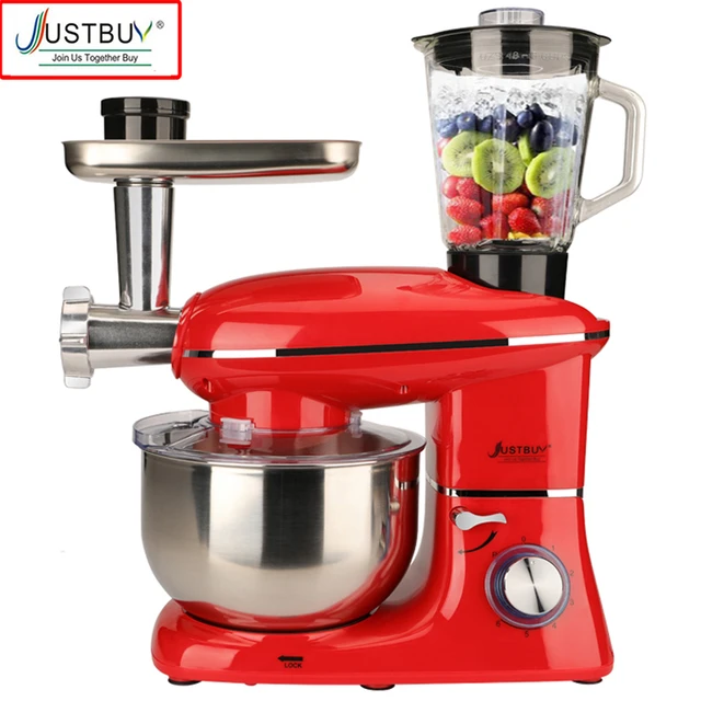 3In1 Food Stand Mixer Stainless Steel Bowl Meat Grinder Blender