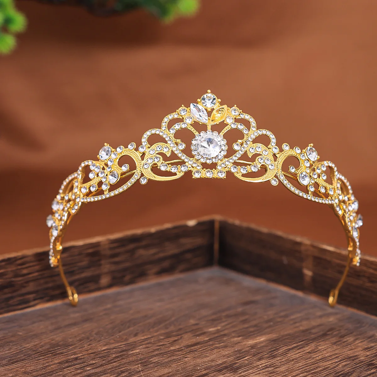 Gold/Silver Color Crystal Crown Princess Tiara for Girls Women Hair Dress Accessories Party Birthday Crown Headwear Jewelry Hair Accessories Bridal Hair Accessories
