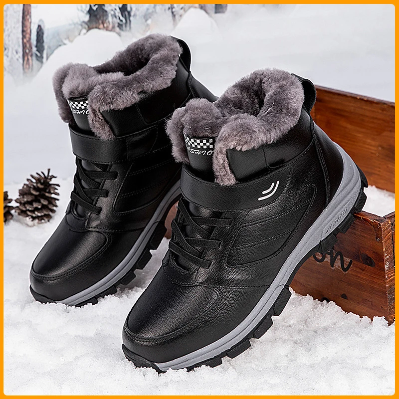 Amazon Botas Para Hombre Para Nieve Botines De Cuero De Invierno Para  Hombre Con Piel, Botas De Nieve