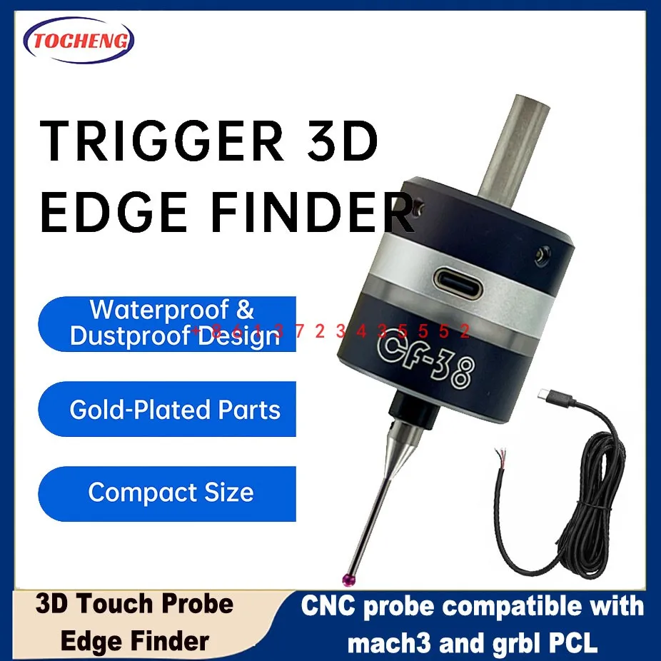 NEWly V6 3D Touch Probe edge finder CF-38 to find the center desktop CNC probe compatible with mach3 and grbl
