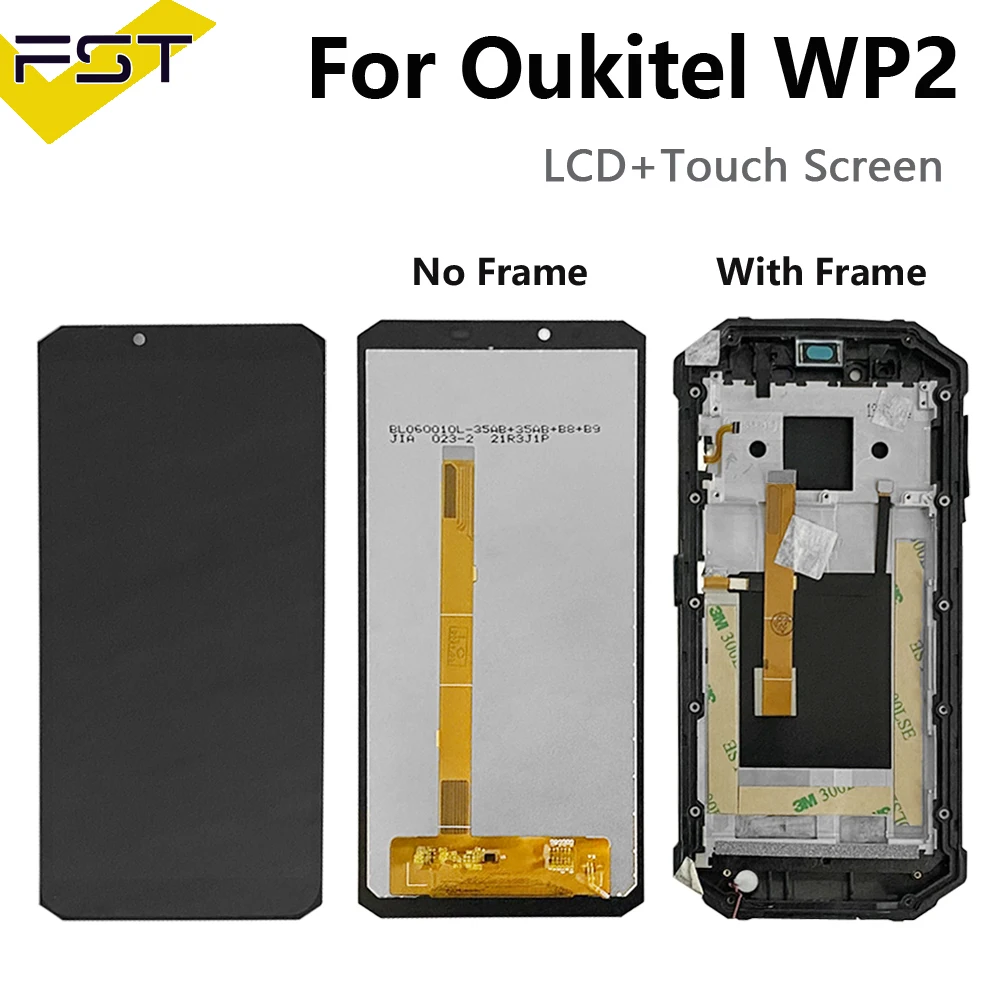 

Original 6.0" Oukitel WP2 LCD Display+Touch Screen 100% Tested LCD Digitizer Glass Sensor Replacement For Oukitel WP2 LCD Frame