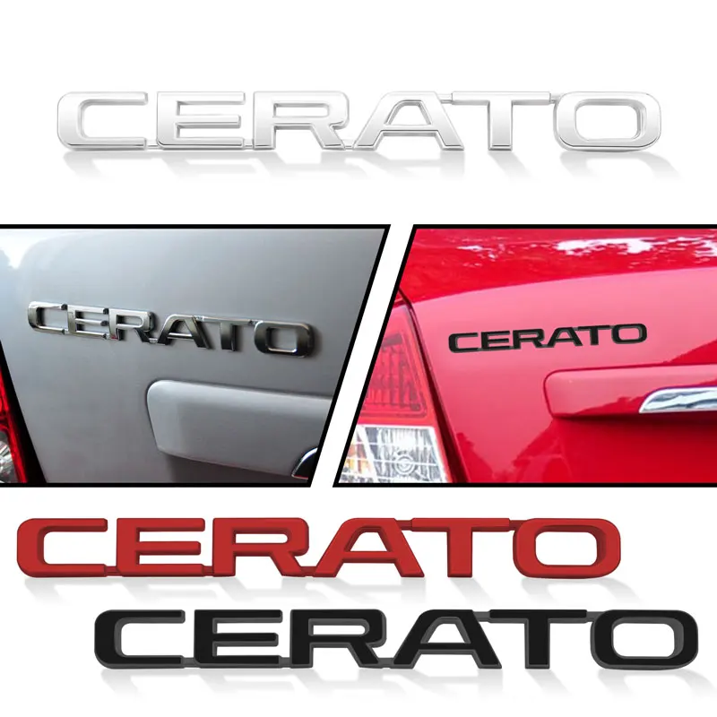 자동차 스타일링 Cerato 문자 로고 엠블럼, 3D 크롬 메탈, 자동차 테일 사..