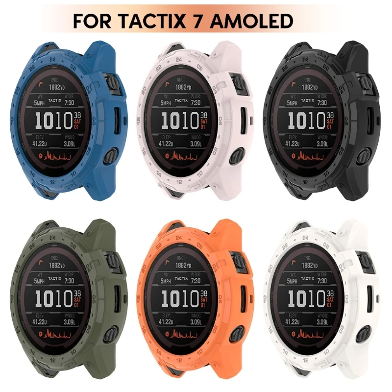 

Case for Tactix 7 Amoled Screen Protector, All-Around Silicone Covers Watch Screen Protective Case Drop Shipping
