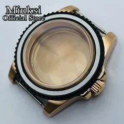 Miuksi 40mm Stainless Steel Watch Case with Sapphire Glass for NH35 NH36 case (9A no date window)