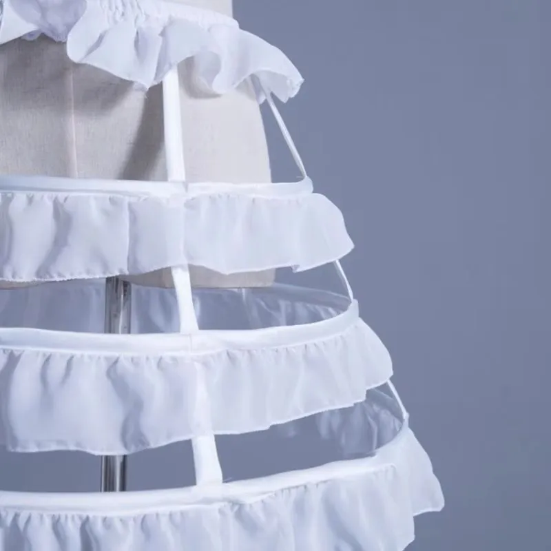 รูปสินค้า ผู้หญิง Lolita Hollow Lotus Leaf Lace Bird Cage กระดูกปลากระโปรงคอสเพลย์ชุดกระโปรง Petticoat เจ้าสาวงานแต่งงานชุดซับ