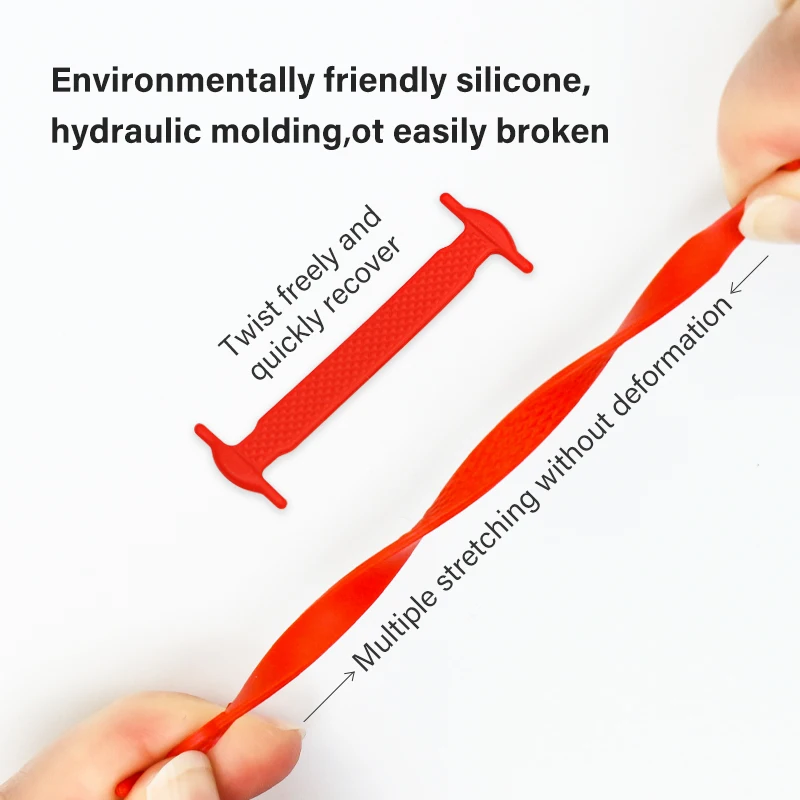 Elastic Silicone No tie Shoelaces Man Women Sneakers 8 Sizes Rubber Shoe Lace Basketball/Tennis/jogging/Climbing