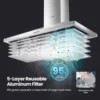 CVP36W6AST 36 Inch Ducted Pyramid Range 450 CFM Stainless Steel Wall Mount Vent Hood with 3 Speed Exhaust Fan, 5-Layer Aluminum 5