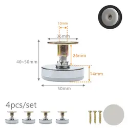 Adjustable Furniture Leg Levelers with Screw-in Base - Set of 4 Floor Protectors for Chairs, Sofas, Beds, Cabinets, and Tables (Style 9)