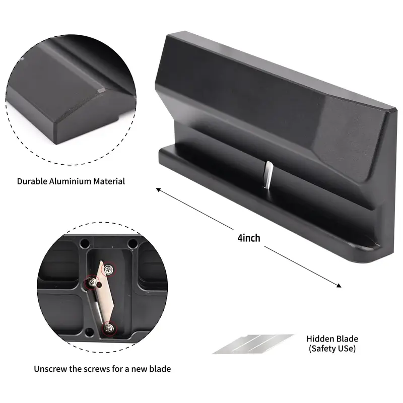 EHDIS Car Film Tint Squeegee Sharpener Window Wrapping Vinyl Smoothing Rubber / Plastic Scraper Edge Trimming Skiving Knife Tool - Image 6