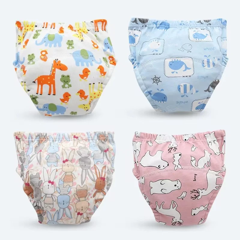 0-3 years old Baby Training Pants Cloth Diapers Newborn Diapers Breathable Reusable Cotton 6 layers Washable Children's Underwear Cloth Diaper