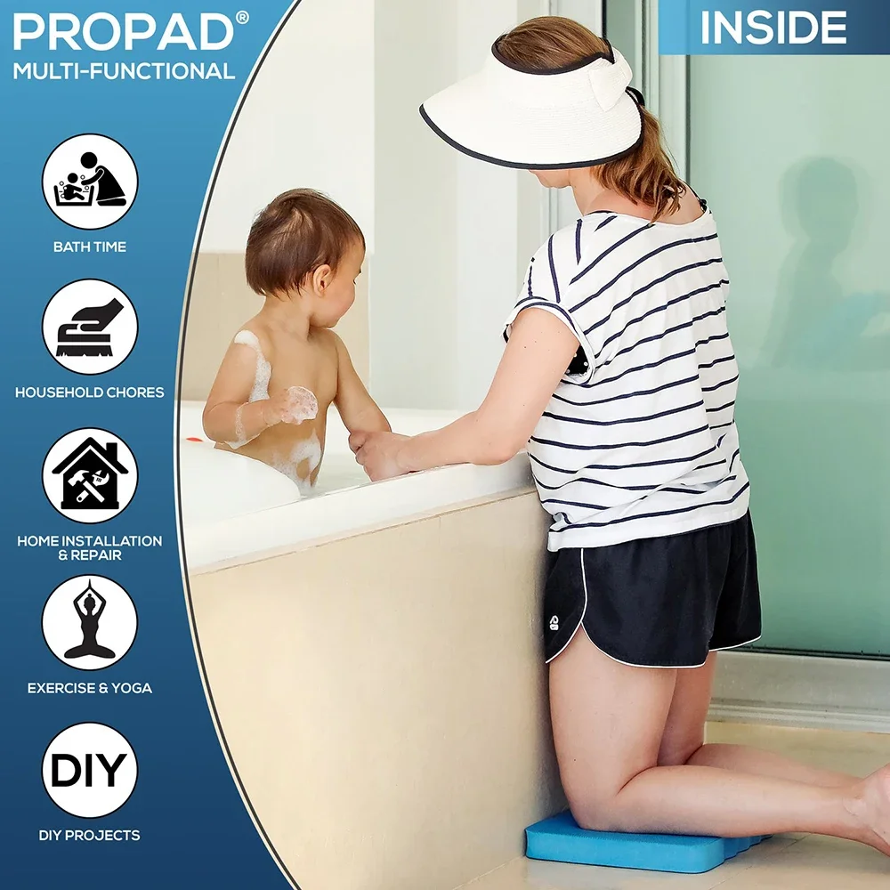 Extra Large (XL) Kneeling Pad Knee Protection Garden Bath Floor Yoga Mat Baby Bath Tub Bathing Clean Pray Exercise Blue Green kneeling mat