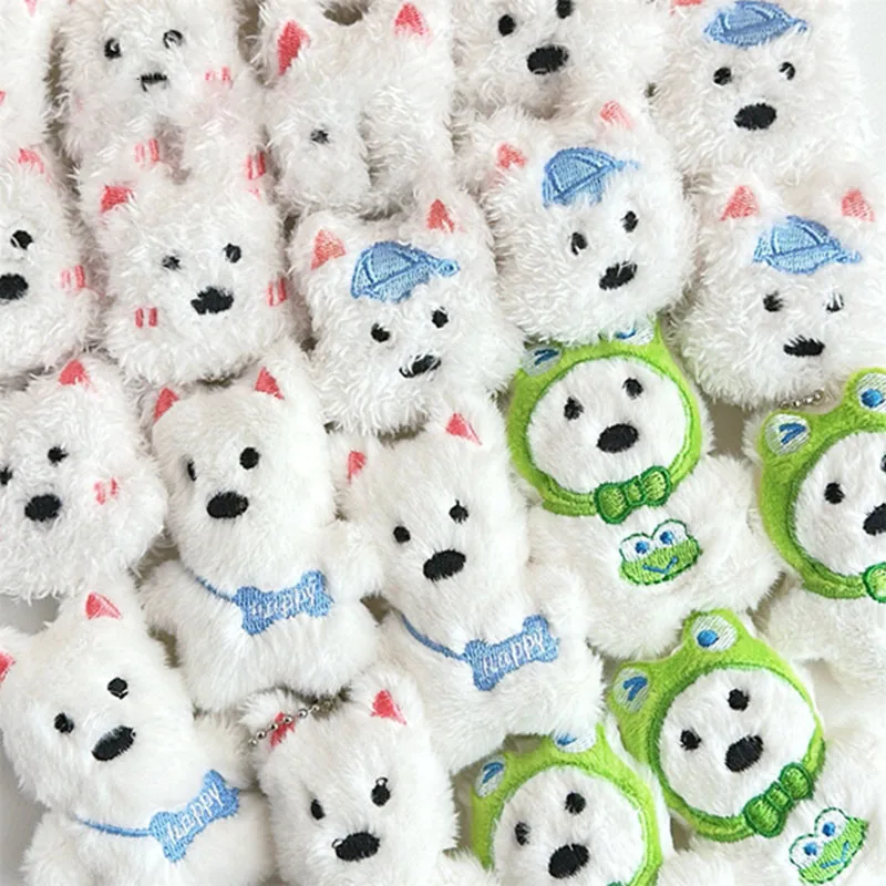 2Pcs/set Cute Cartoon Plush Dogs Brooch For Girl Clothes Badge Pins Backpacks Pendant Decoration Accessories Keychains Gifts