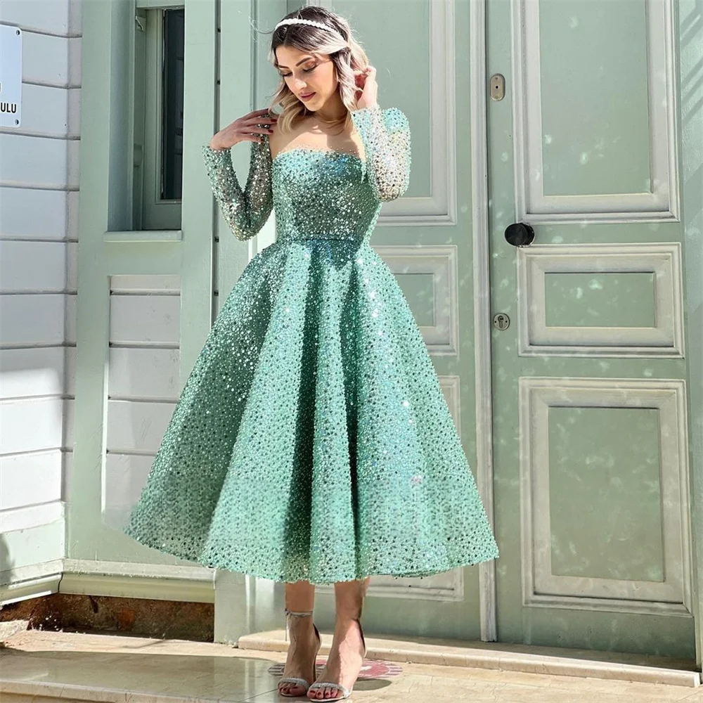 فساتين حفلة موسيقية خضراء كاثي ، أكمام طويلة أنيقة...