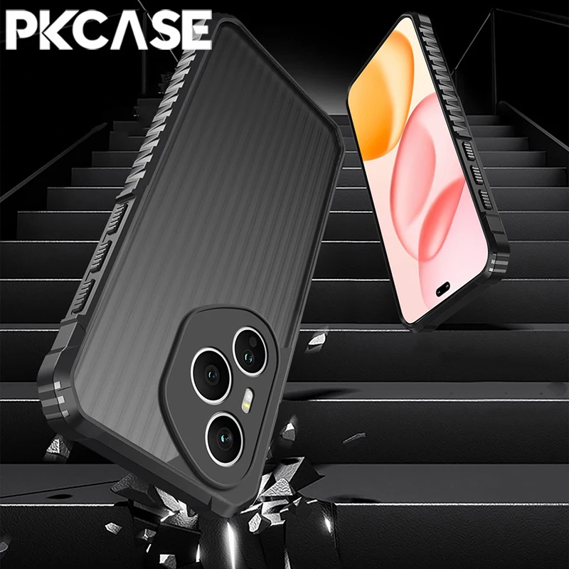 Translucent Matte Shockproof Phone Case with Airbag Stripe Design