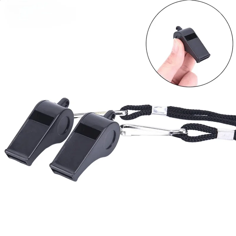High Quality Black Whistle Referee Game Halter Whistle Outdoor Travel Hiking Whistle Suitable For Basketball Volleyball Games