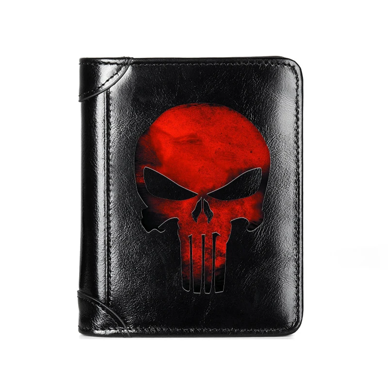 Higgins Emuler Indsprøjtning Skull Genuine Leather Holder | Genuine Leather Skull Wallet | Military  Leather Wallet - Wallets - Aliexpress