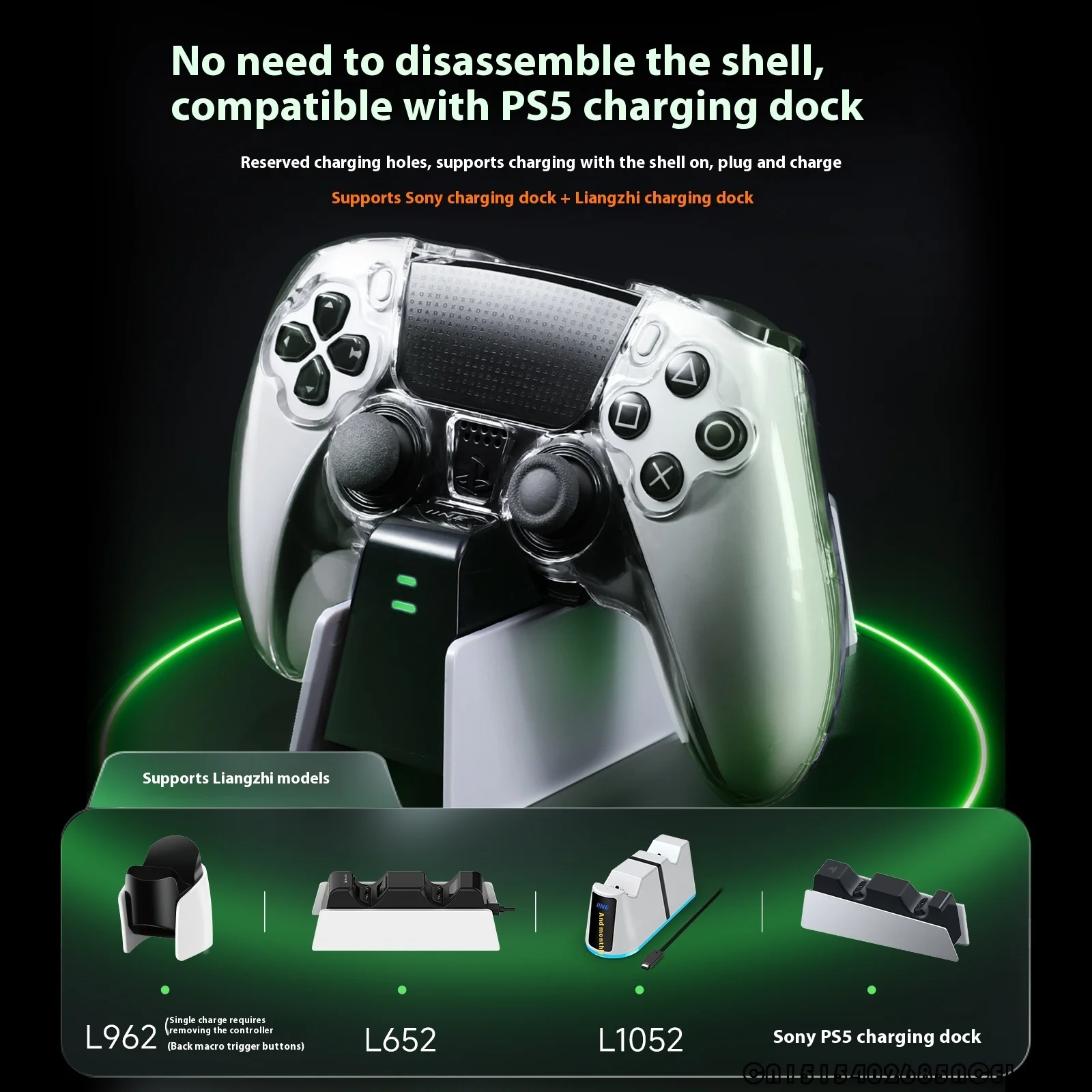 Crystal Hard Protective Case for DualSense Edge Elite Gaming Controller