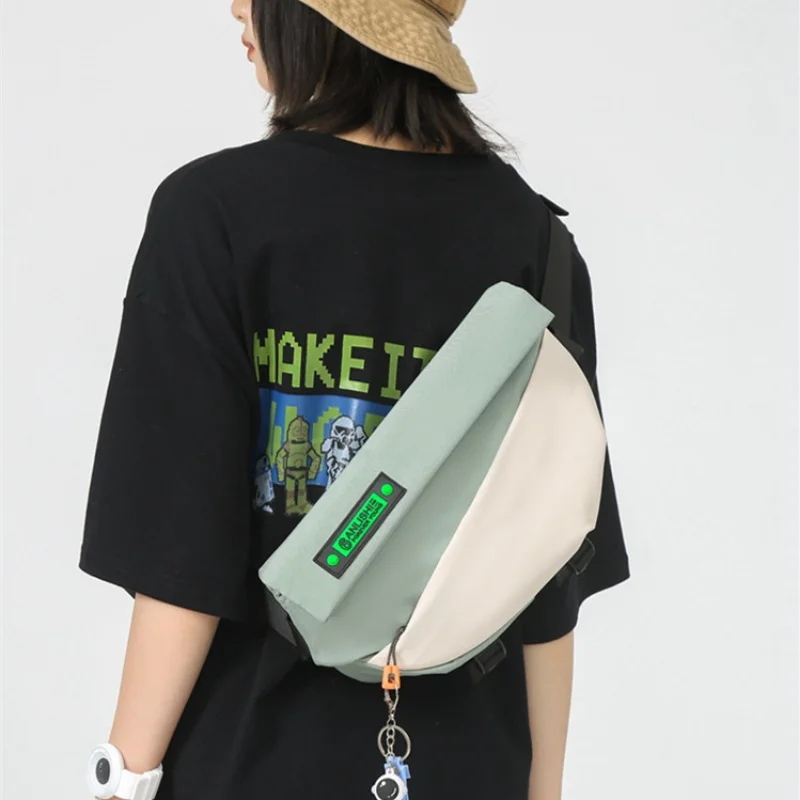 Men's Fashion Nylon Crossbody Chest Packs Women's Tide Sports Function Outdoor Multifunctional Single Shoulder Bags for Women