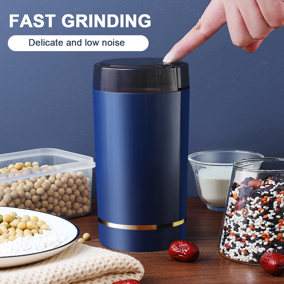 Description Picture 2 of itemCompact, Detachable Electric Cafe Grinder Machine for Beans, Herbs, Nuts, Grains, and Pepper - Efficient Coffee Spice Flour Mill