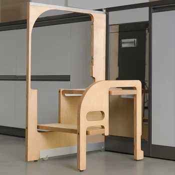 ห้องครัวช่องแคบซ่อนพับบันไดสตูลห้องครัว Booster 2 บันไดซ้าย/ขวา Universal Slim Storage ในตัวบันได 2