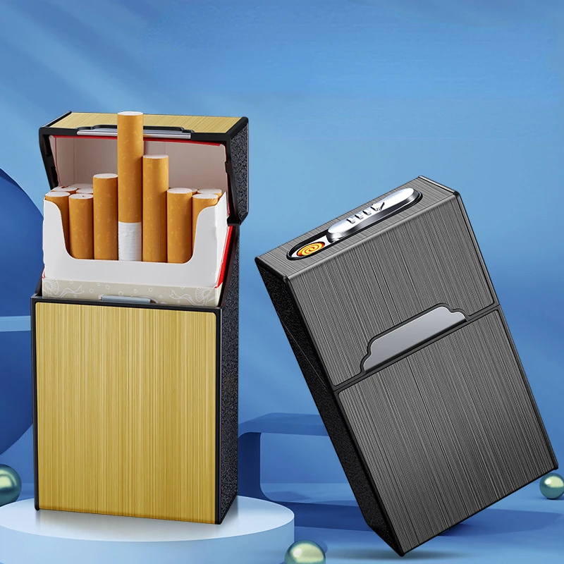 20 cigarettes in cigarette case lighter integrated cigarette case USB