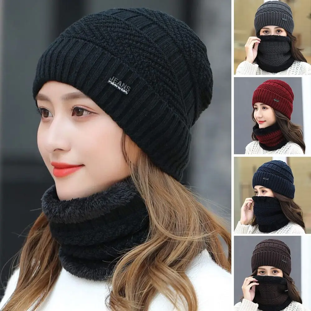 

Men Women Thermal Soft Balaclava Neck Scarf Cap Knitted Hat Beanie Hat Scarf