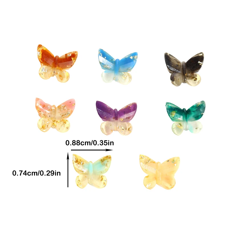 3D 나비 나이트 글로우 네일 아트 참 쥬얼리 네일 아트 장식 부품, DIY 네일 매니큐어 그라데이션 컬러 액세서리, 50 개