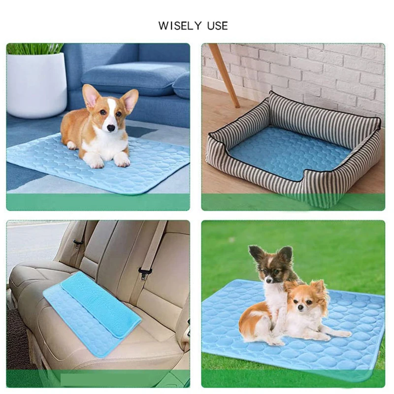 Jaaytct Cooling Mat for Dogs Cats Ice Silk Pet Self Cooling Pad Blanket for Pet Beds/Kennels/Couches /Car Seats/Floors 