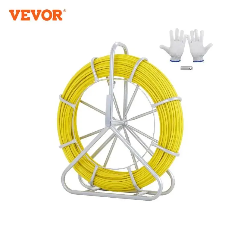 VEVOR Fish Tape Fiberglass 425/492/600/656 ft For Walls and Electrical Conduit, fish tape wire puller