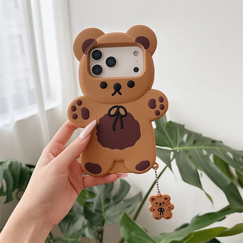 3D Cartoon Bear Silicone iPhone Case – Shockproof Cover — detail image 9