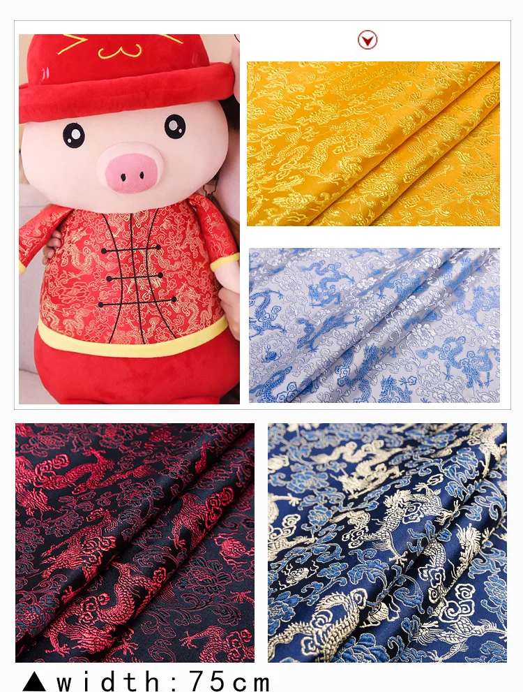 Description Picture 5 of itemVintage dragon pattern brocade jacquard garment sewing fabrics diy cheongsam dress designer patchwork Support drop shipping