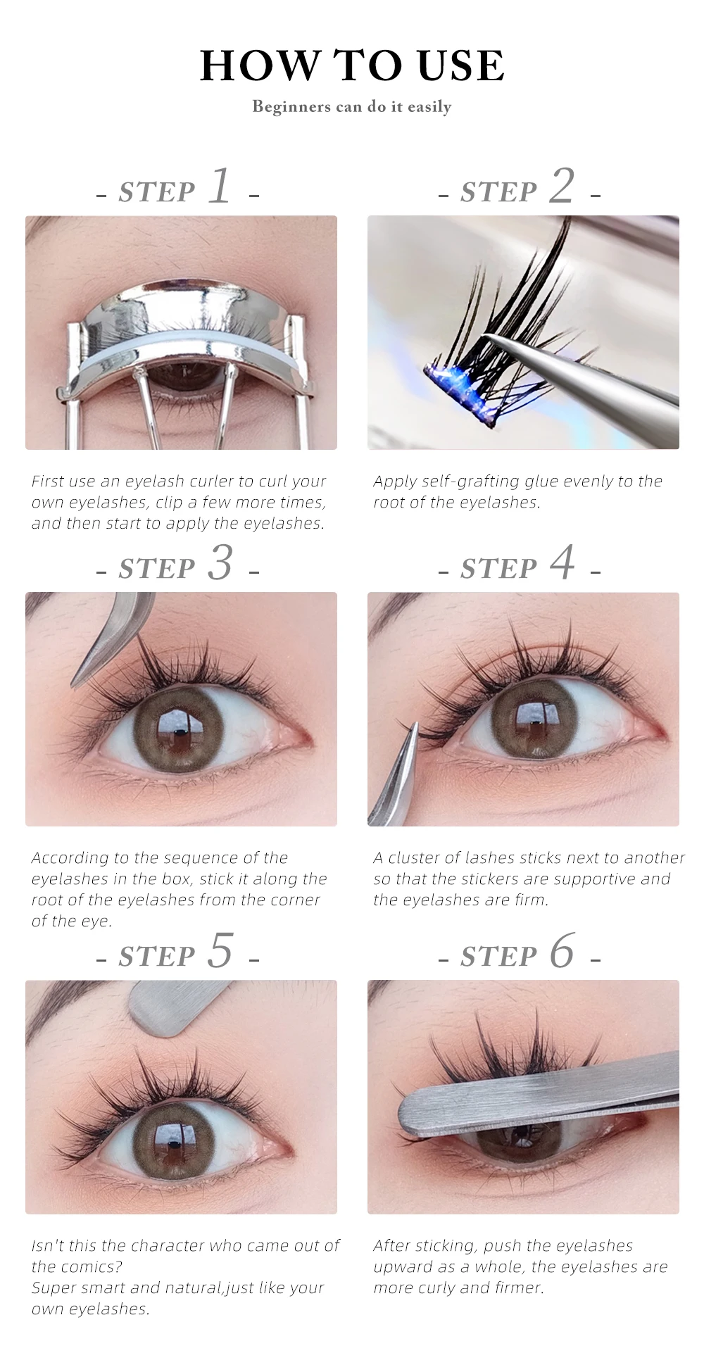 Yelix Upgrade A-type Eyelashes Manga Lashes Natural Individual Cluster Quick Diy Eyelash Extensions Kit Cosplay -Zentai shop online Sb84b91f07ffe40608ed4c688353832969.jpg
