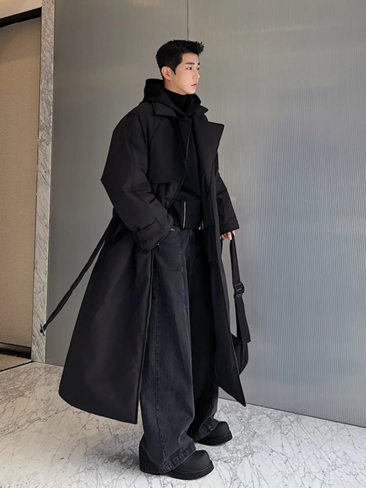 Men's Winter Faion Oversize Long Thiened Double Row Cotton Jaet Warm Outerwear Casual Loose Fit Youth ular Sle