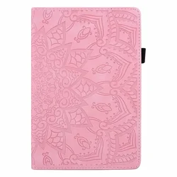 Elegant Tree Embossed Stand Case for 10.1 Tablet - Premium Back Shell Cover (Pink-Flower)