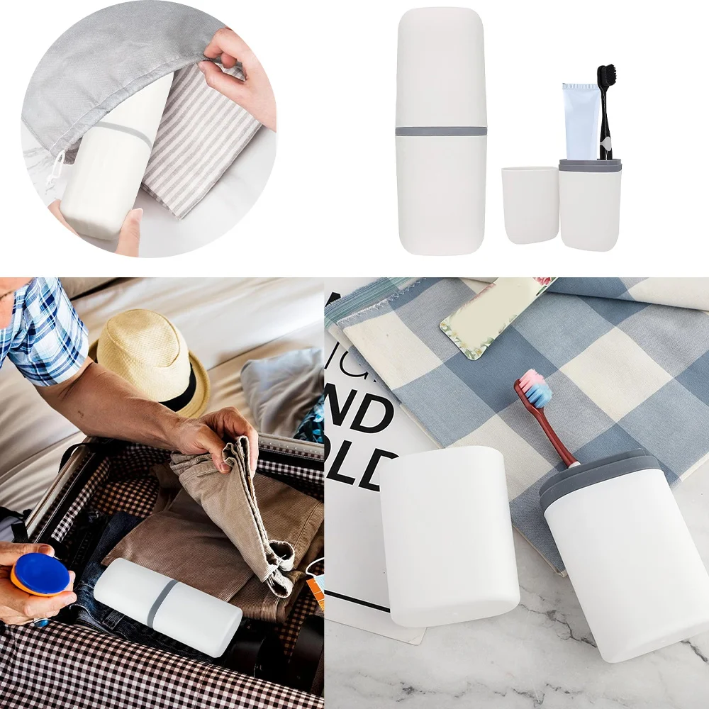 Portable Dustproof Toothbrush Storage Fall Prevention Large Capacity for Comb Shaver Travel Accessories Walls Pattern