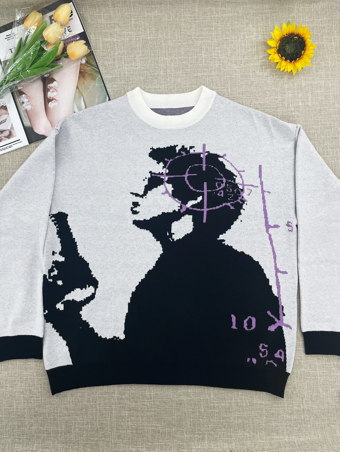 temperament commuter style pullover sweater for women's autumn and winter new loose all-match crew-neck knitwear