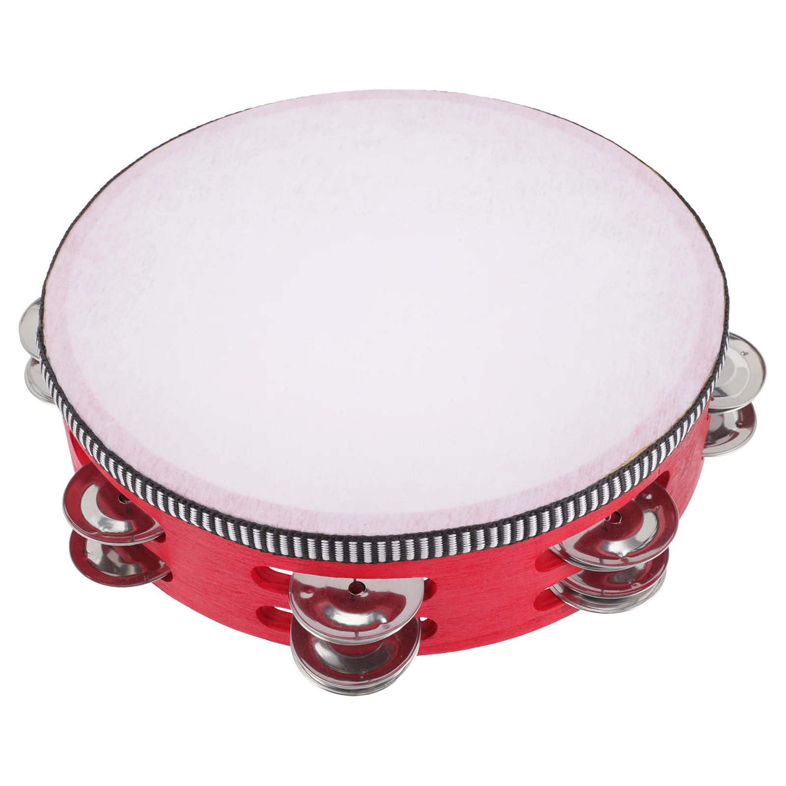 Double Row Tambourine Kids Shaker 8 Inch Toys Handheld Educational Plaything Wooden Percussion Drum Baby Music