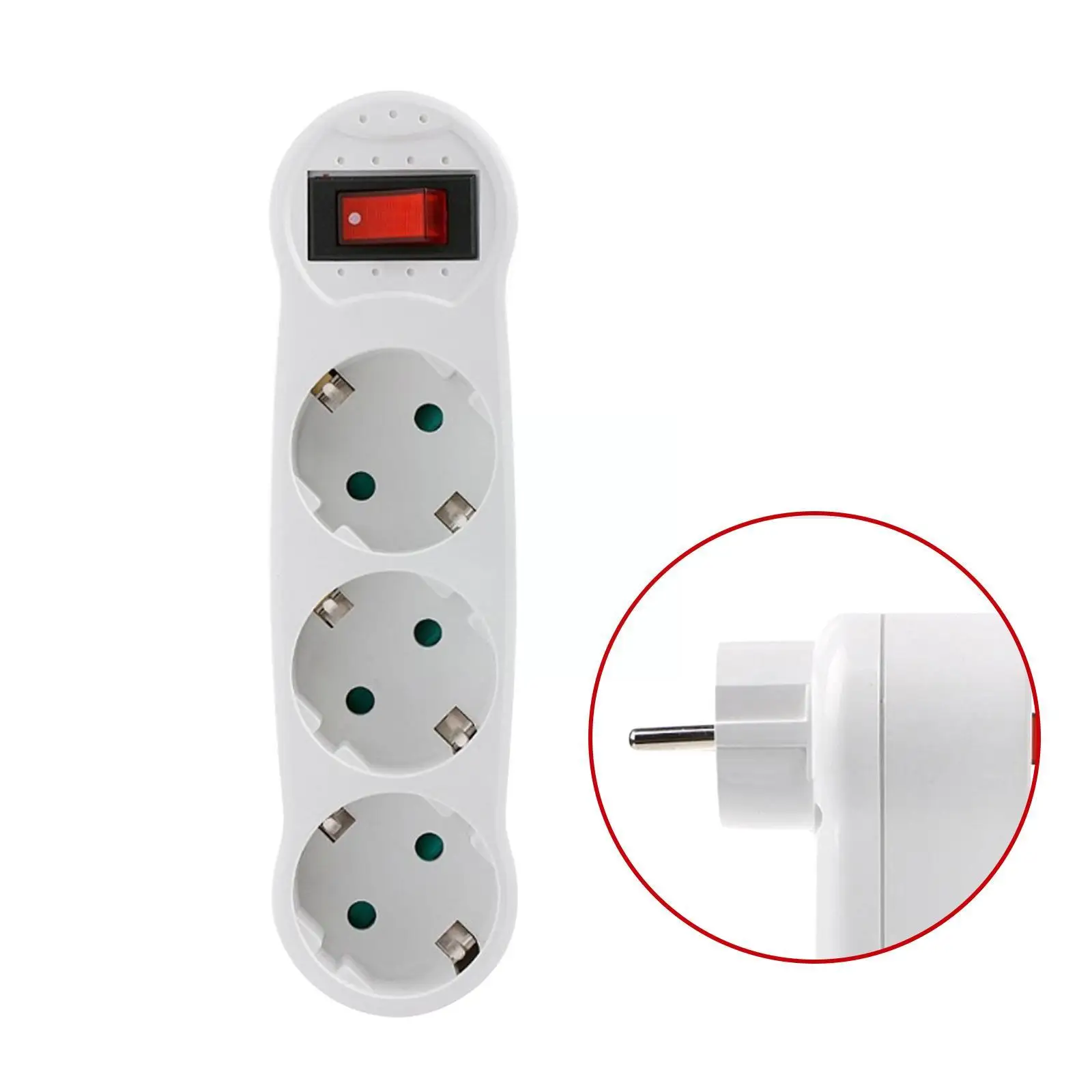 EU Plug Adapter Standard Conversion Socket ON/OFF Switch 3 To France Way Plug Extended 16A 250V German 1 Socket Wireless B9D3