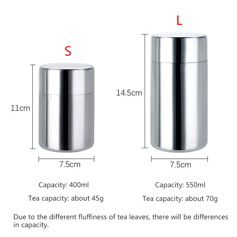 Draagbare reistheeblik 304 roestvrij staal voor levensmiddelenkwaliteit Theebus Draagbare kleine luchtdichte blikken Melkpoederblikken Metalen koffieblikken_voghion.com