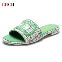 CHCH Women's Slippers New Fabric Fashion Flat Sandals Business Banquet Women's Shoes - Image 4