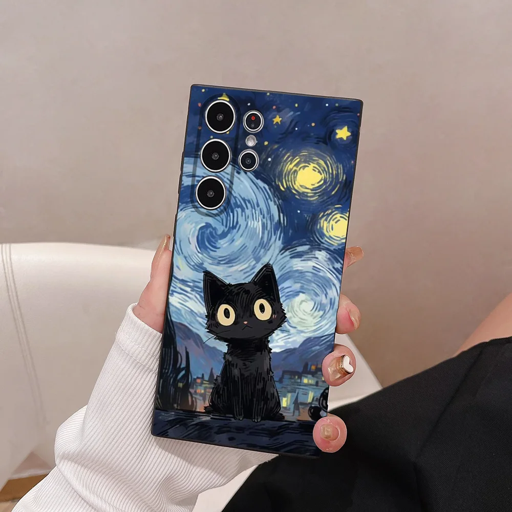 Van ART G-Gogh Cat-Themed Soft TPU Phone Case