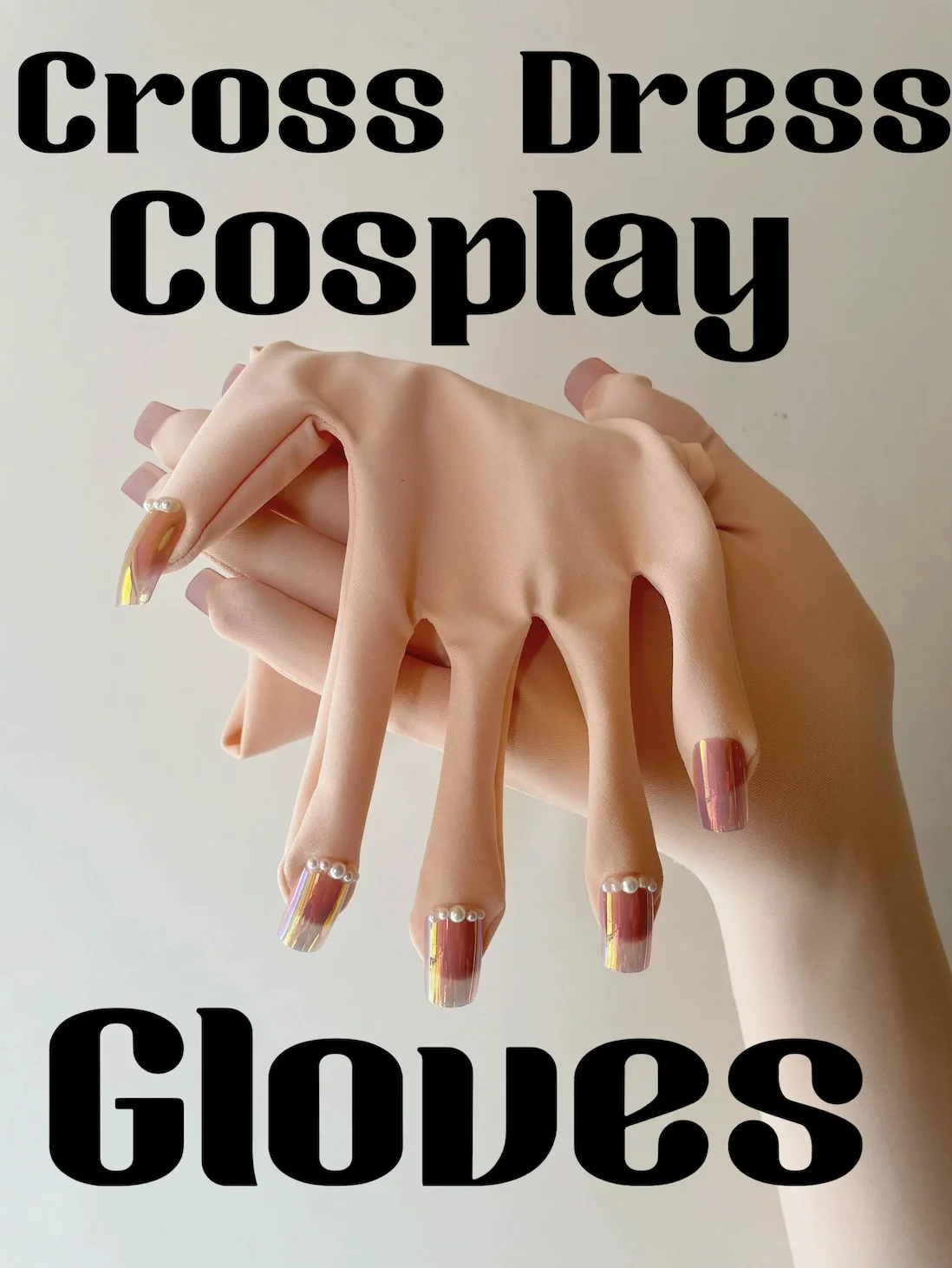 

Luxury Customzie Pink Flesh Spandex Zentai Nail Gloves Men's Cosplay Kigurumi Long Gloves With Nails Service Crossdress