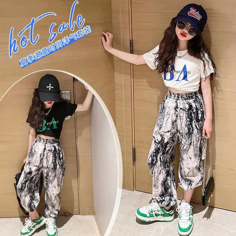 

2022 New Fashion Summer Toddler Girls Clothes 2pcs Outfits Children Clothing Sets Teen Sport Suit Kids Clothe 5 6 8 10 14 Years