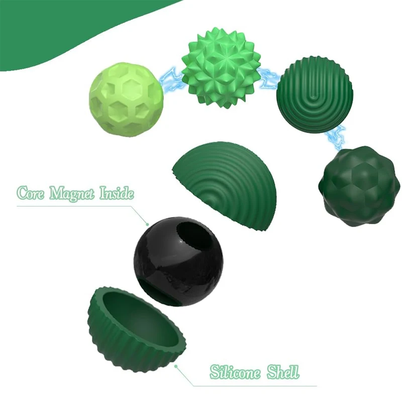 Silicone Magnetic Sensory Balls Fidget Toy Worry Balls Autism Calming Fidgeting Toy Kid Adults Anxiety Relief Stress Sensory